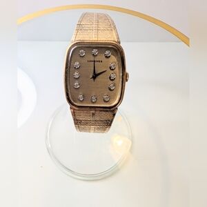 Vintage Longines Watch Diamond Dial Fancy Case & Band